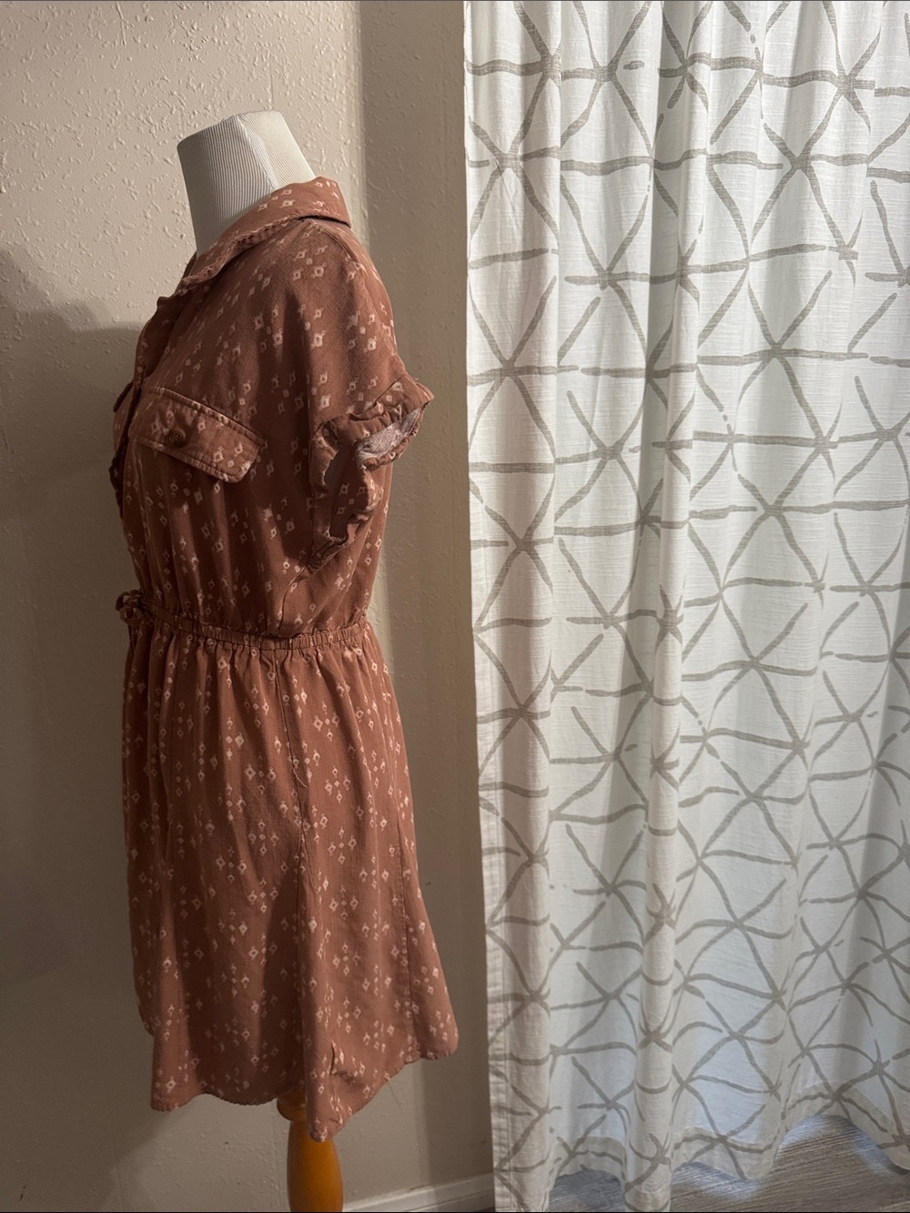 Lucky Brand Terra Cotta Short-Sleeve Button-Front Mini Dress - Picture 8 of 10